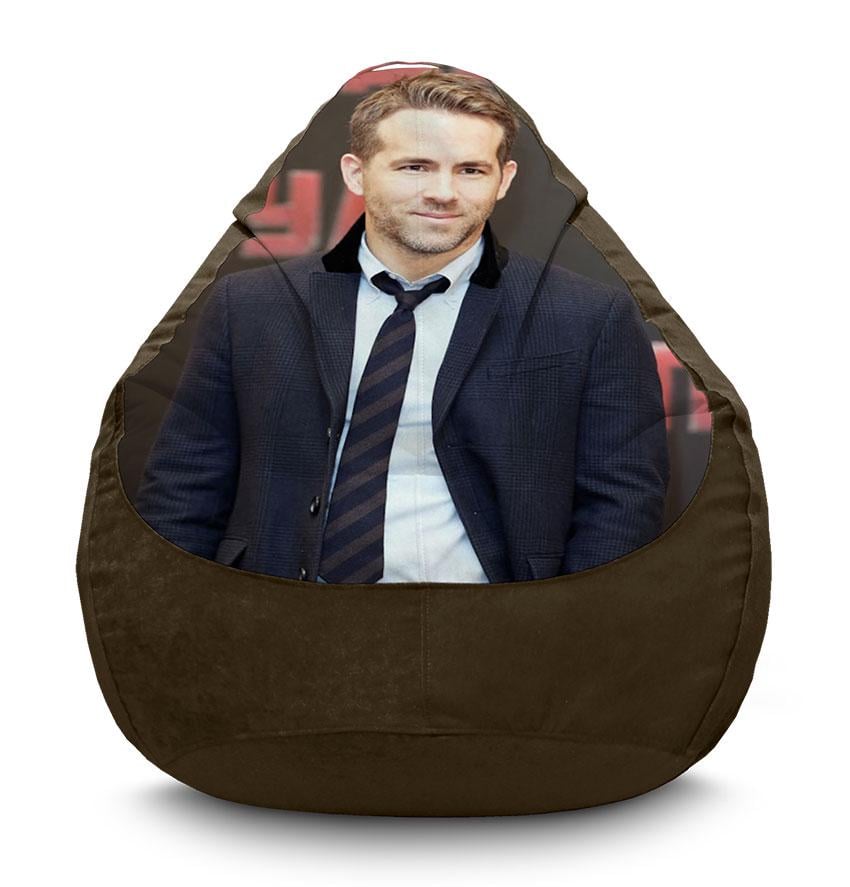 Кресло-мешок iPuff Ryan Reynolds American actor флок XL 80x110 см Коричневый (113948)