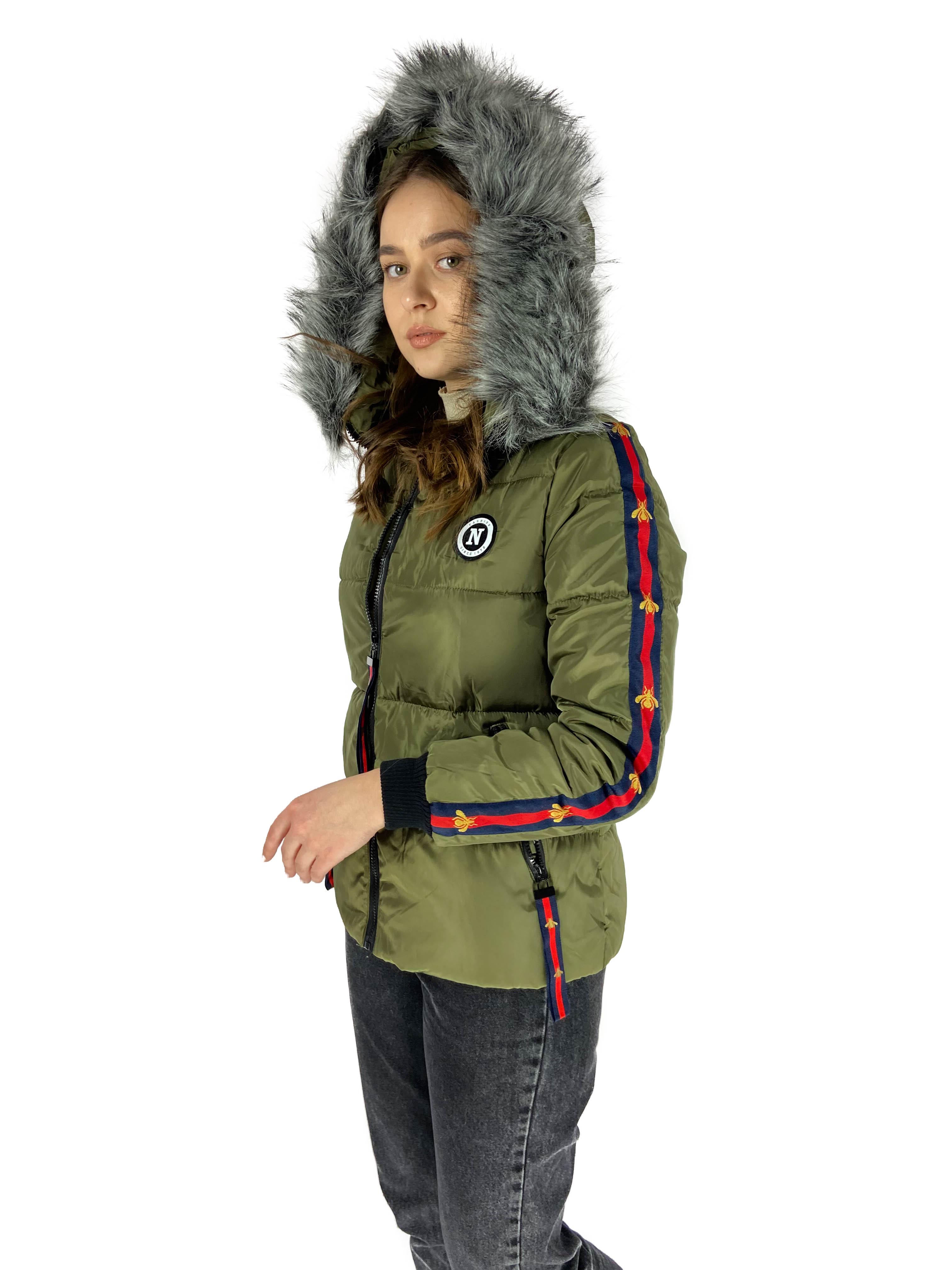 Куртка женская YZLR с капюшоном L Хаки (YZ340) - фото 3 Куртка женская YZLR с капюшоном L Хаки (YZ340) - фото 3