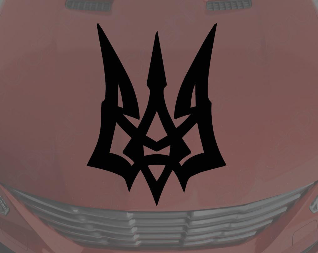 Наклейка на авто Герб України 80 см Чорний (9880305) - фото 2 Наклейка на авто Герб України 80 см Чорний (9880305) - фото 2