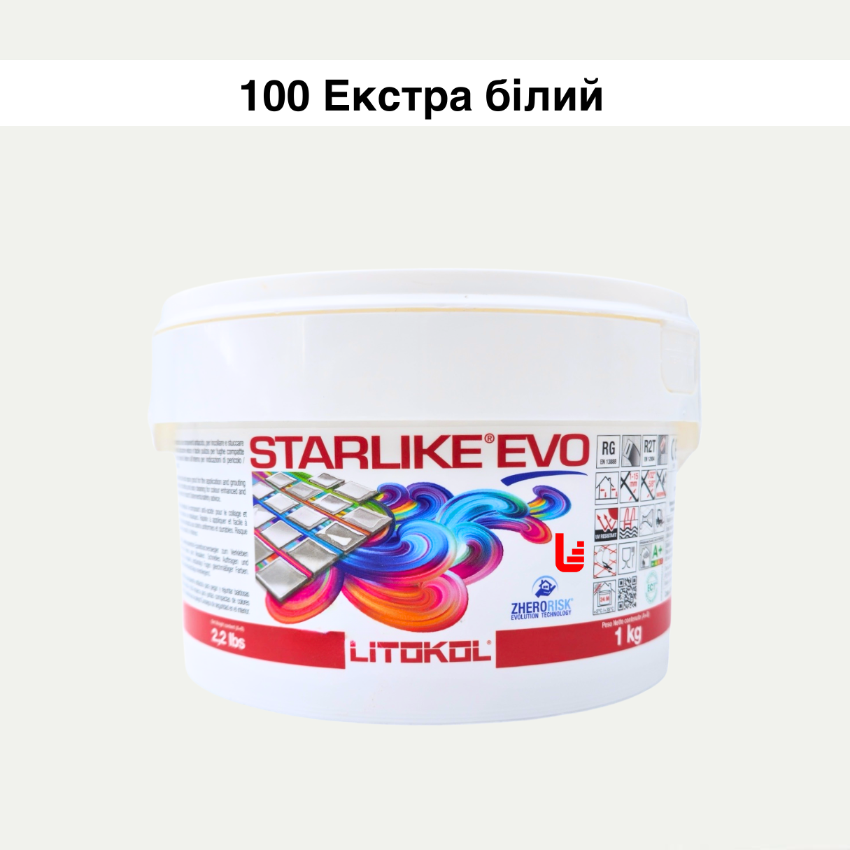 Затирка для плитки епоксидна Litokol Starlike EVO 1 кг 100 Екстра білий (STEVOBSS0001) - фото 1