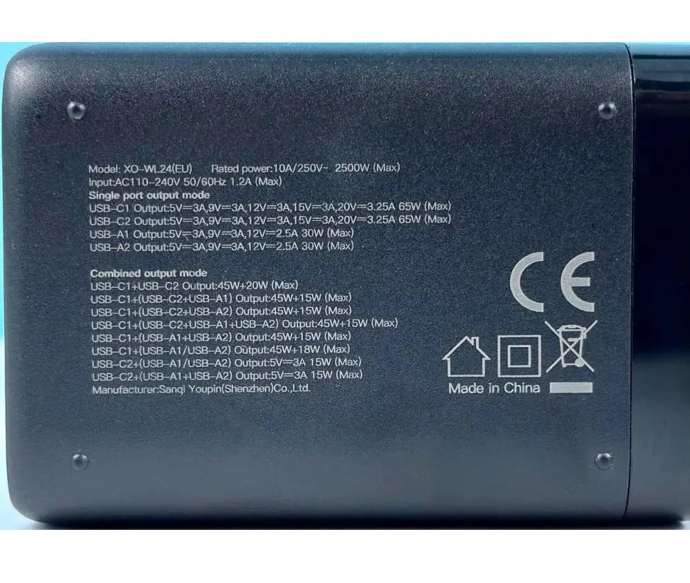 Удлинитель сетевой XO WL24 2 розетки 2-USB 2 Type-C 150 см Black (b9835089) - фото 6 Удлинитель сетевой XO WL24 2 розетки 2-USB 2 Type-C 150 см Black (b9835089) - фото 6