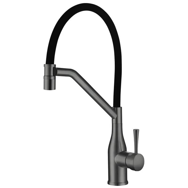 Змішувач для кухні KOER KI-70033-07 з нержавіючої сталі з гнучким виливом Графітовий (KR5818) Змішувач для кухні KOER KI-70033-07 з нержавіючої сталі з гнучким виливом Графітовий (KR5818)