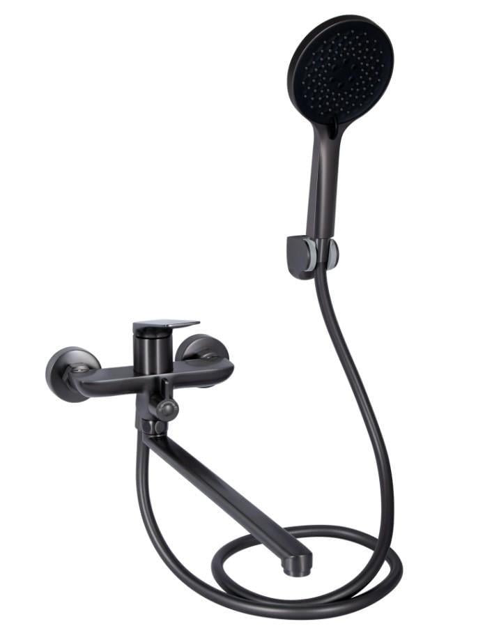 Смеситель для ванны Qtap Vlasta New QTVLA260GMB45645 Gunmetal Black PVD (56027)