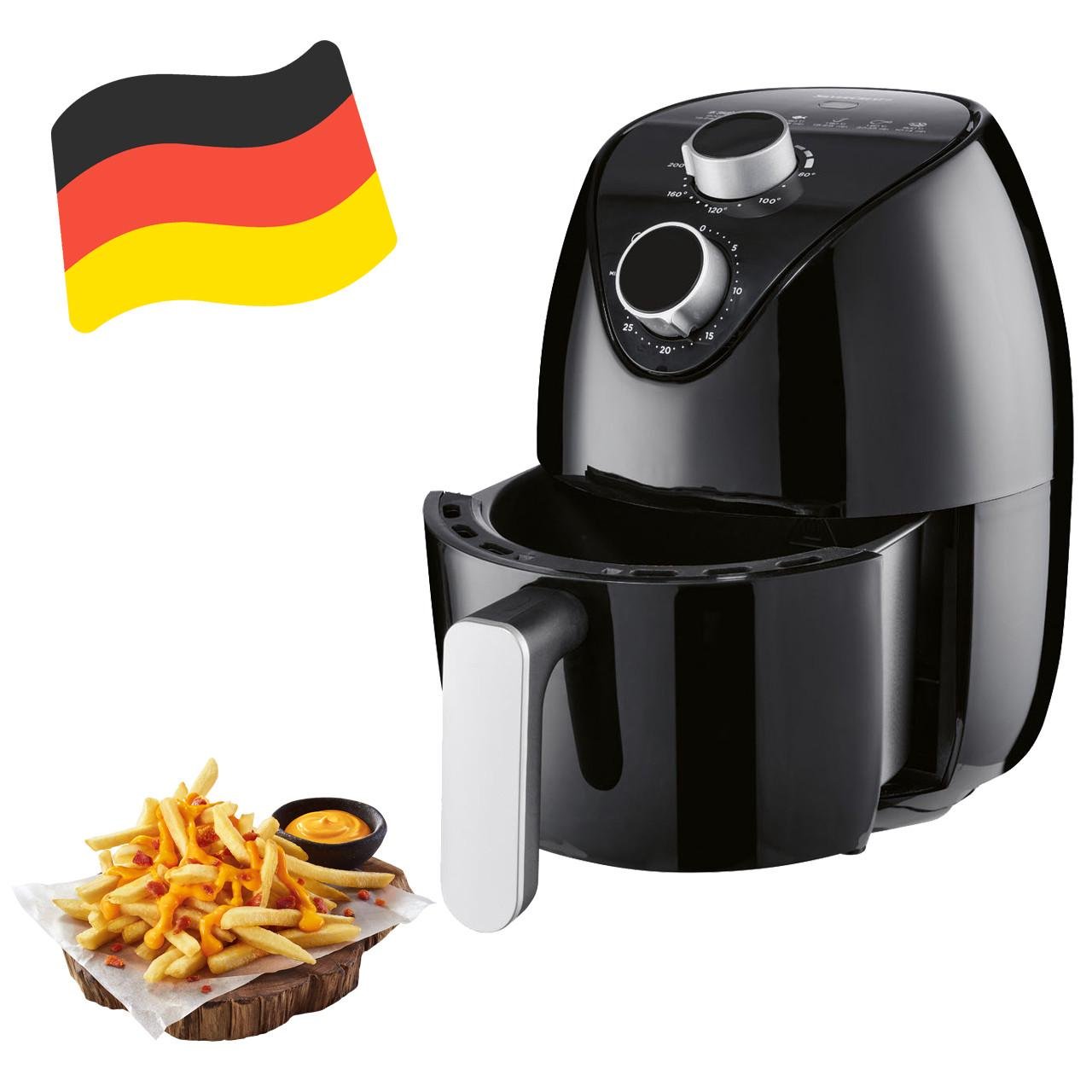 Аэрофритюрница Silver Crest SHLF 1000 A2 антипригарное покрытие 1000 Вт 1,8 л (2693385007) - фото 2 Аэрофритюрница Silver Crest SHLF 1000 A2 антипригарное покрытие 1000 Вт 1,8 л (2693385007) - фото 2