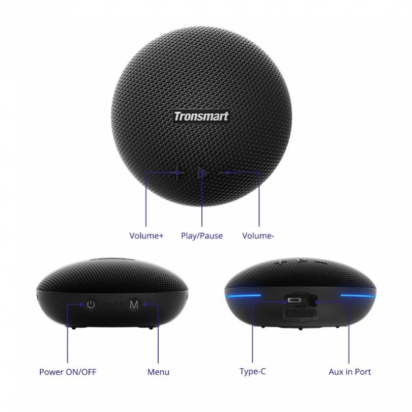 Акустика портативна Tronsmart Element Splash1 Bluetooth Black - фото 3