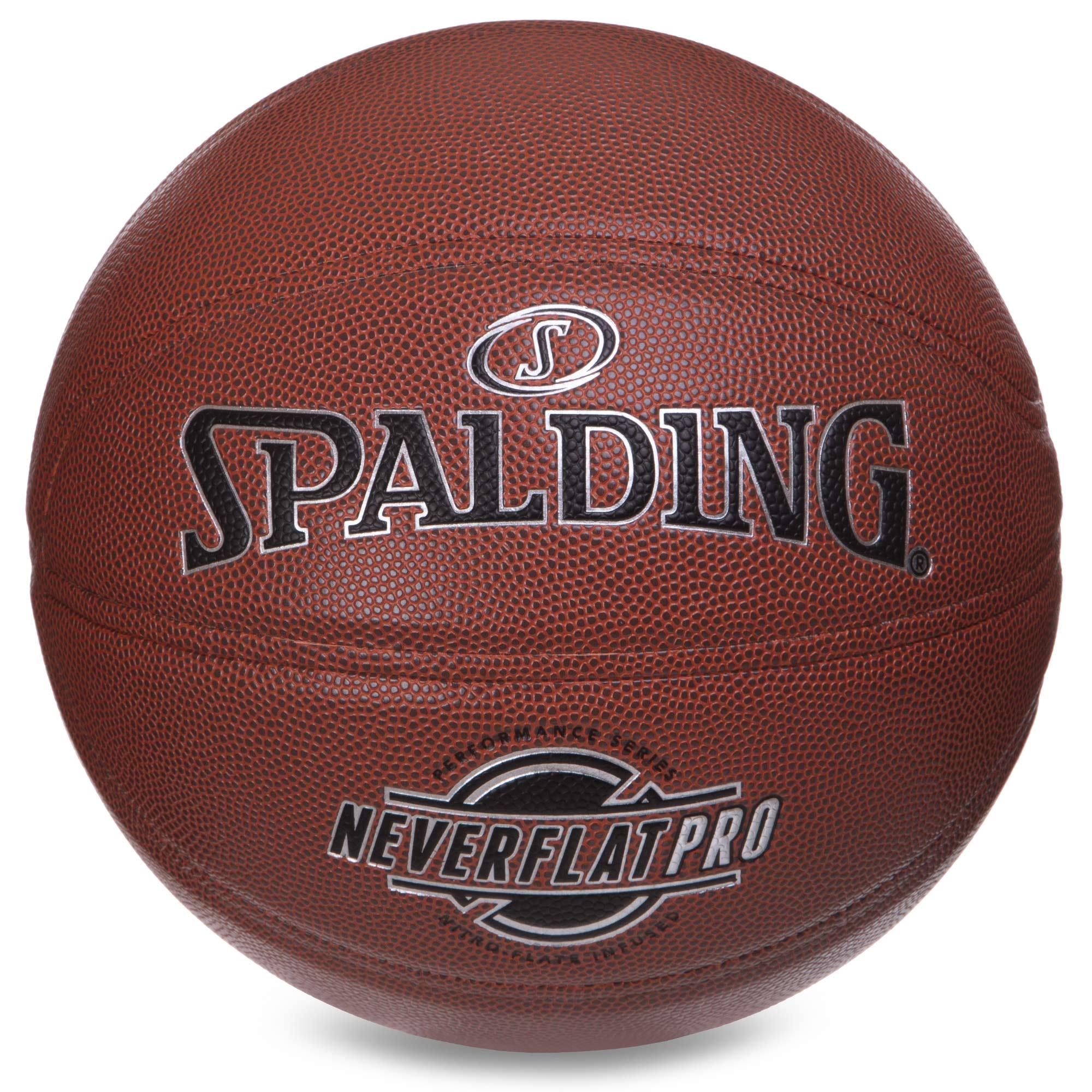 Мяч баскетбольный Zelart SPALDING 76961Y NEVERFLAT PRO №7 Оранжевый (DR006101)