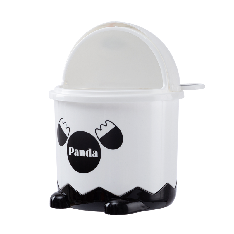 Ведро для мусора MVM Panda BIN-07 3,2L WHITE с крышкой 3,2 л с рисунком (211362) - фото 3