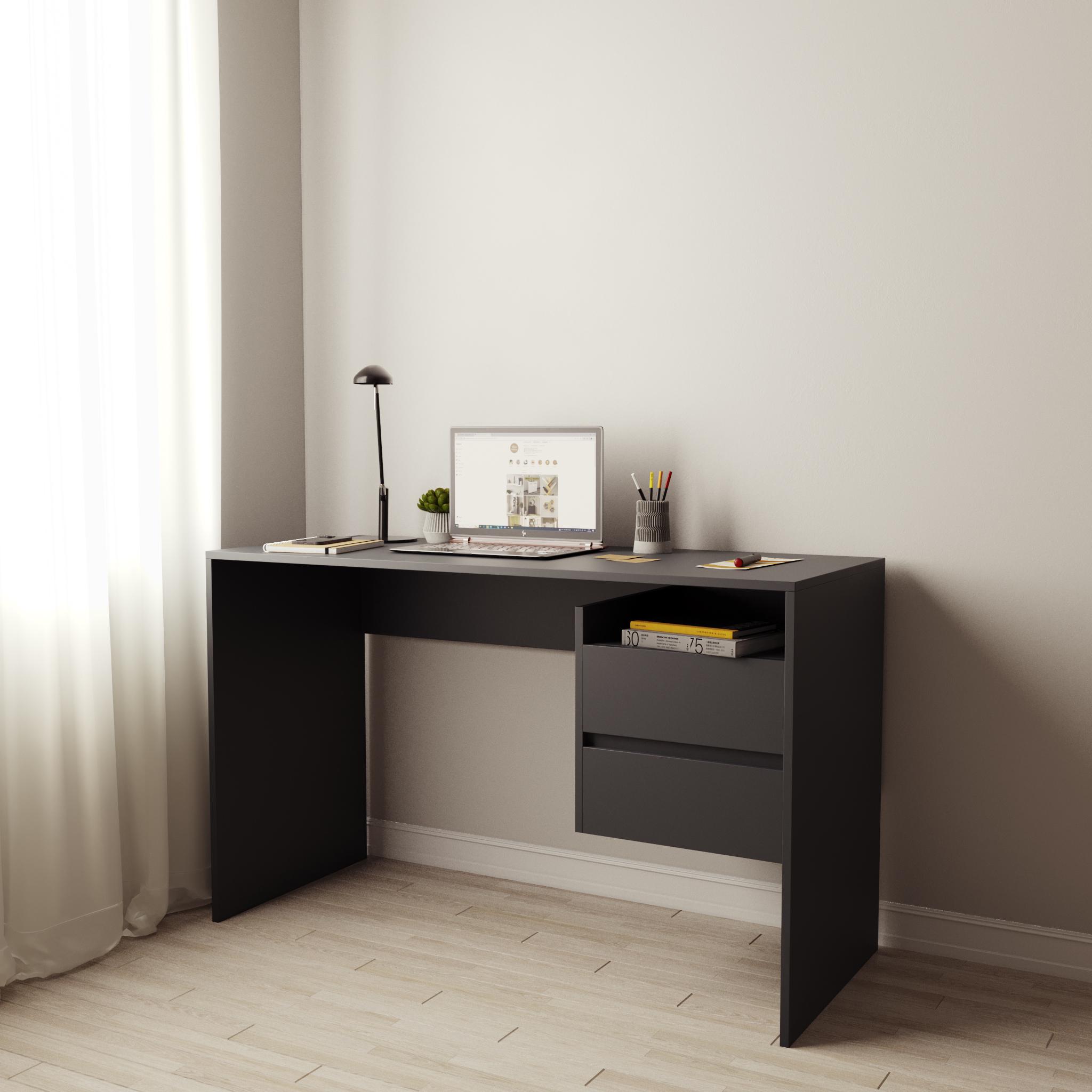 Комп'ютерний стіл із висувними шухлядами 1250х750х500 мм Антрацит (ST-06) Комп'ютерний стіл із висувними шухлядами 1250х750х500 мм Антрацит (ST-06)