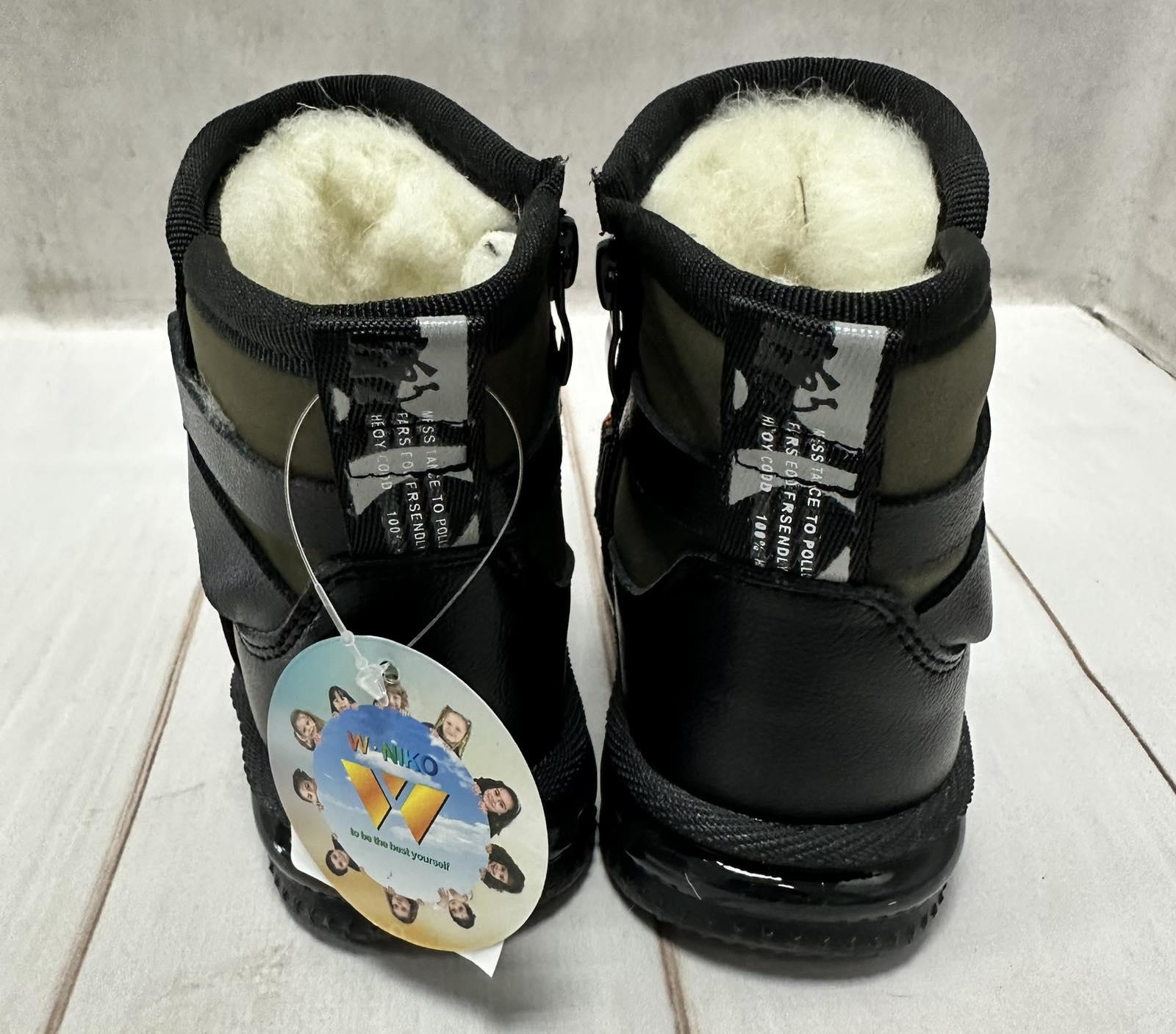 Дутики зимові дитячі W.Niko р. 25 15 см Чорний/Хакі - фото 2 Дутики зимові дитячі W.Niko р. 25 15 см Чорний/Хакі - фото 2