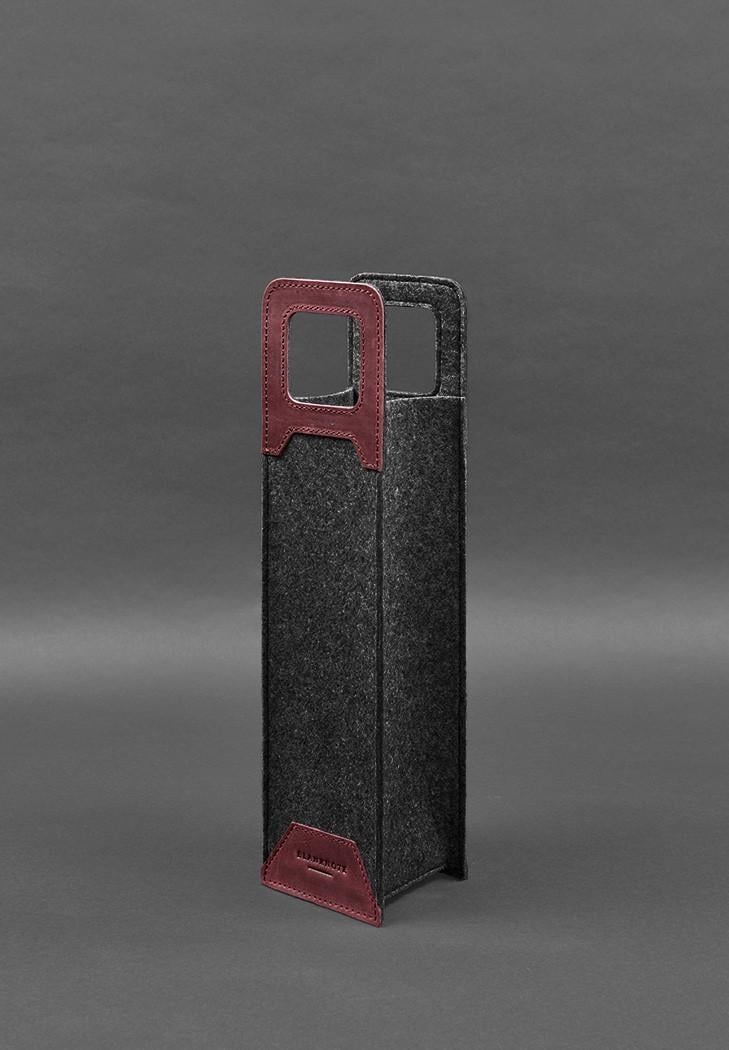 Чехол для вина 1.0 из фетра с кожаными вставками Crazy Horse Бордовый (A-027939) - фото 4 Чехол для вина 1.0 из фетра с кожаными вставками Crazy Horse Бордовый (A-027939) - фото 4