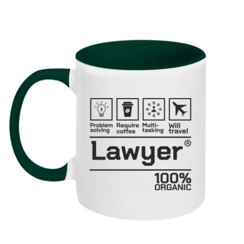 Чашка двухцветная Юрист 320 мл Бело-зеленый (17825266-30-203736)