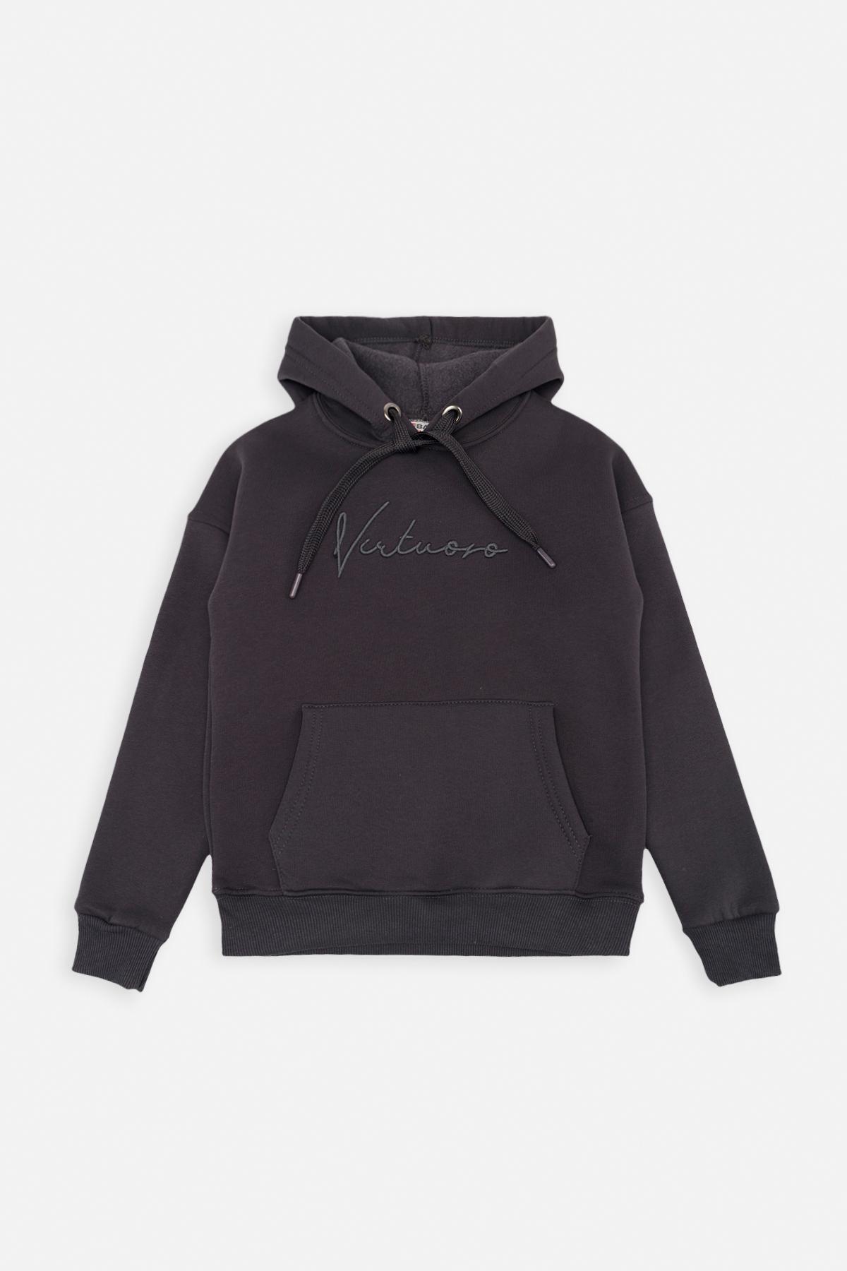 Худи для девочки ЦБ-00260719 140 см Темно-серый (28576083)