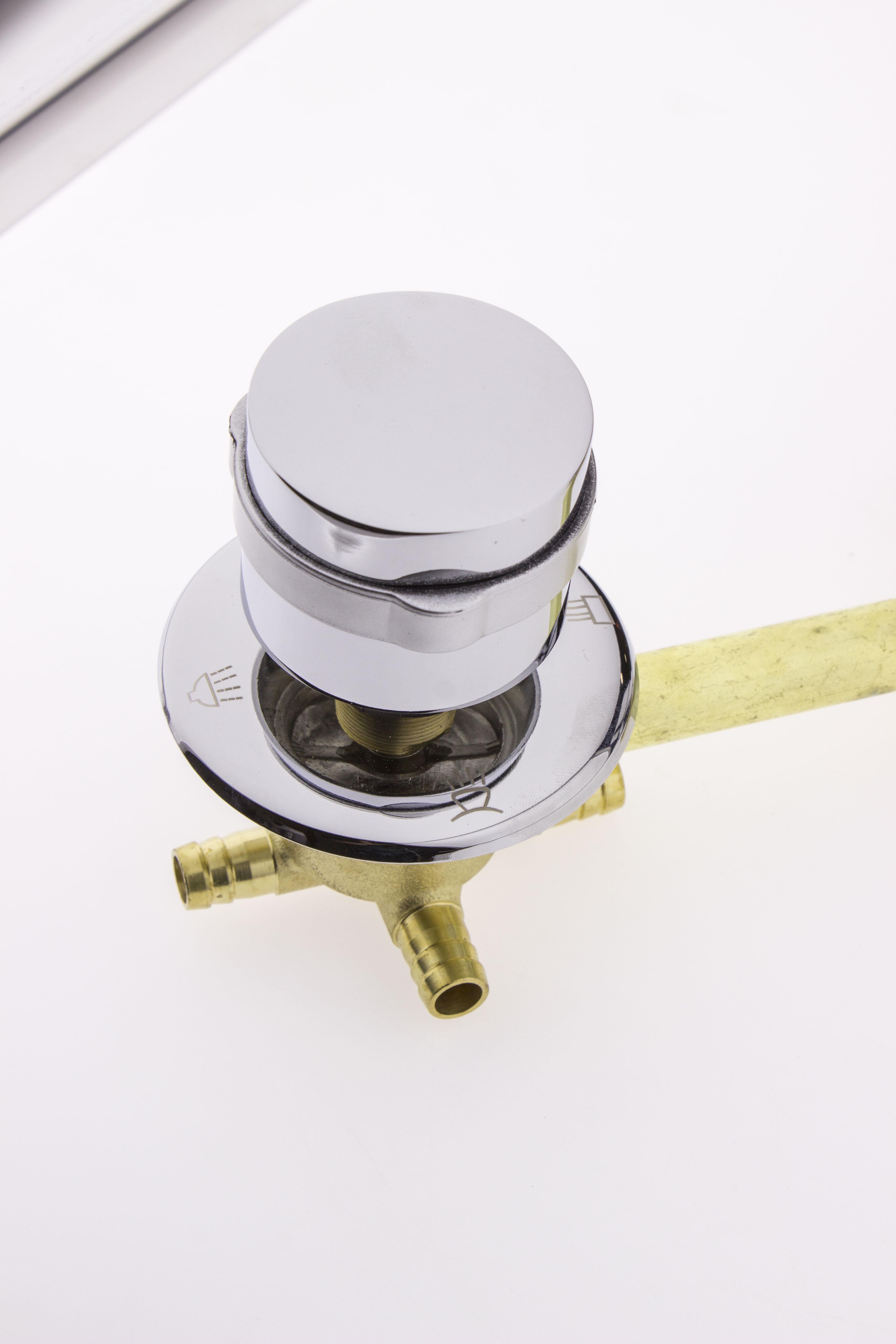 Змішувач для душової кабіни С-4\14 на чотири положення з штуцерами і 14 см по центрам (12603926) - фото 7