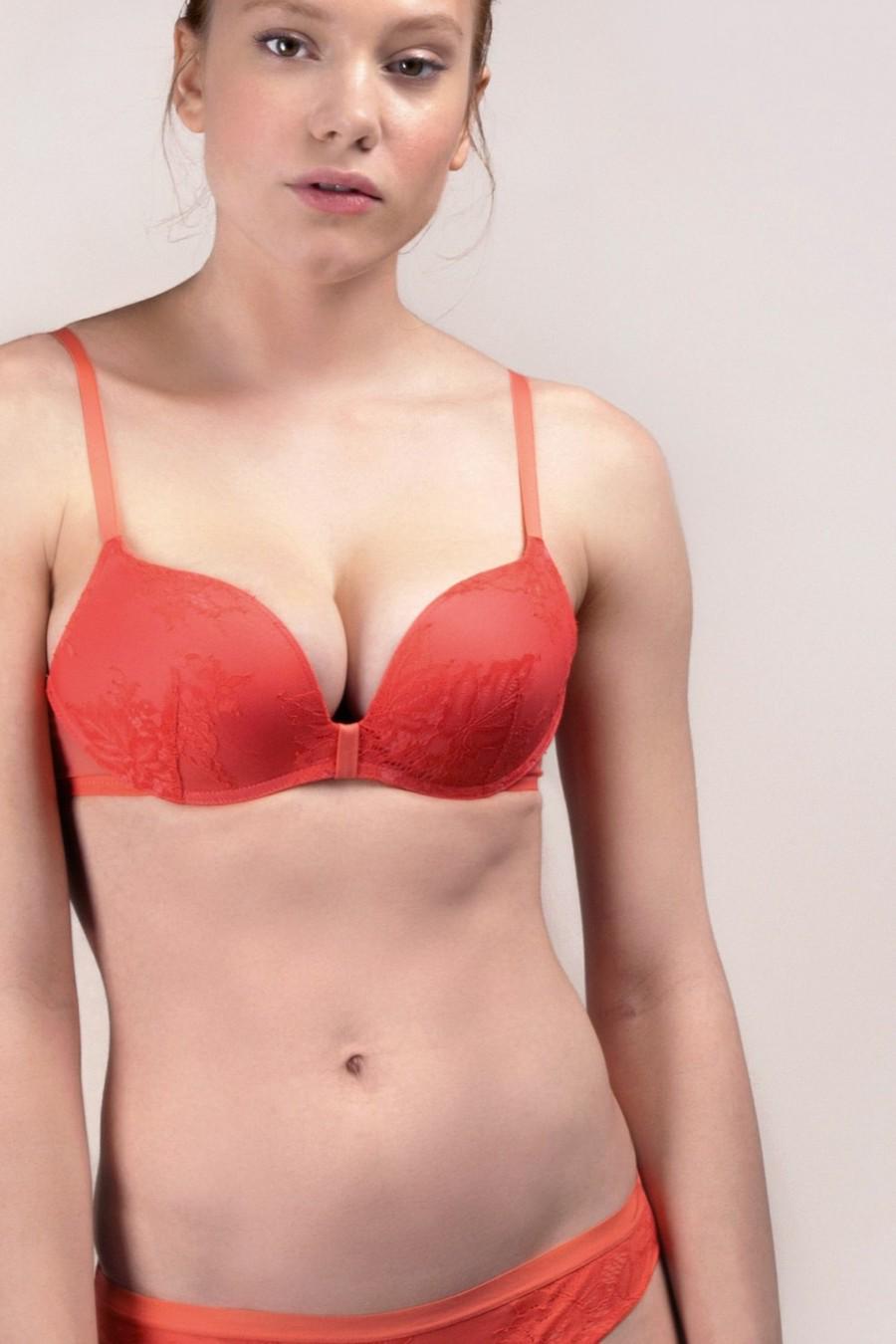 Комплект білизни Gisela бюстгальтер push-up/трусики сліп 70C/S Кораловий (67242) - фото 5 Комплект білизни Gisela бюстгальтер push-up/трусики сліп 70C/S Кораловий (67242) - фото 5