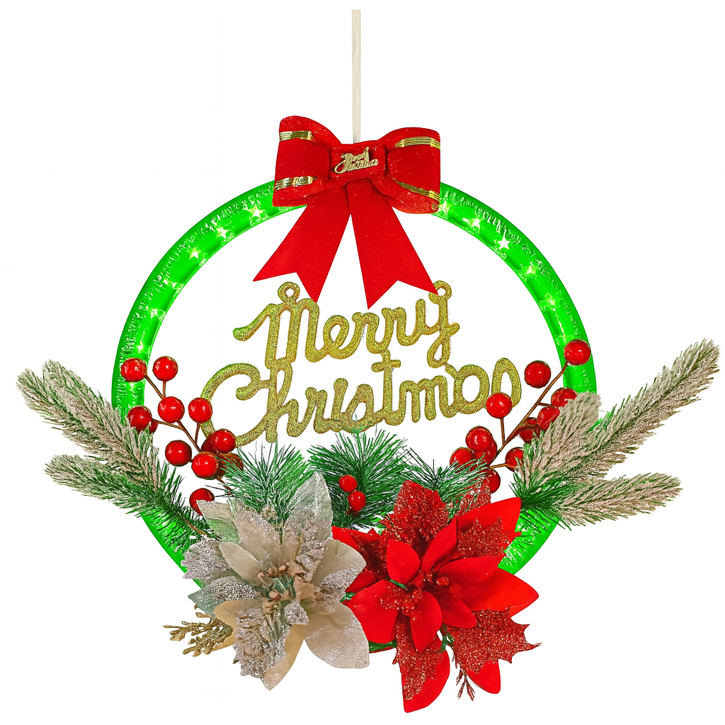 Венок рождественский светодиодный Merry Christmas (id_3105)