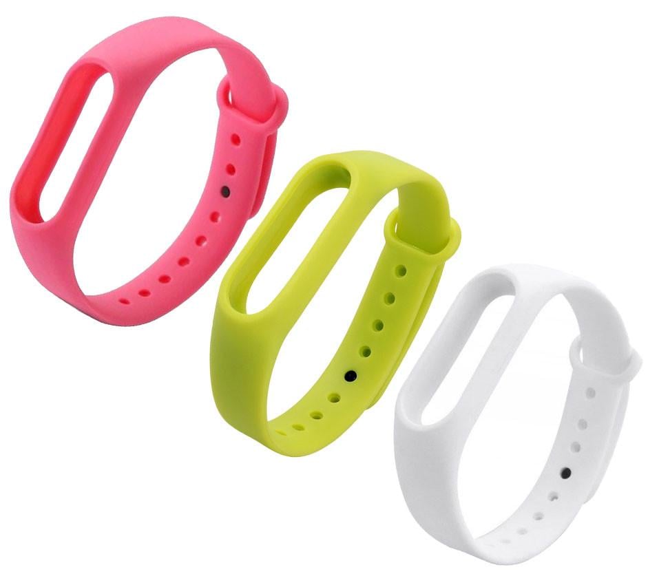 Набор ремешков MRK для браслета Xiaomi Mi Band 2 MRK Flex Розовый/Лимонный/Белый