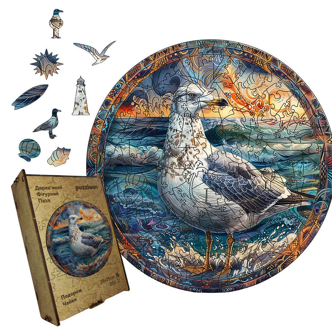 Пазл дерев'яний Подорож Чайки дерев'яна коробка А3 200 елементів Пазл дерев'яний Подорож Чайки дерев'яна коробка А3 200 елементів
