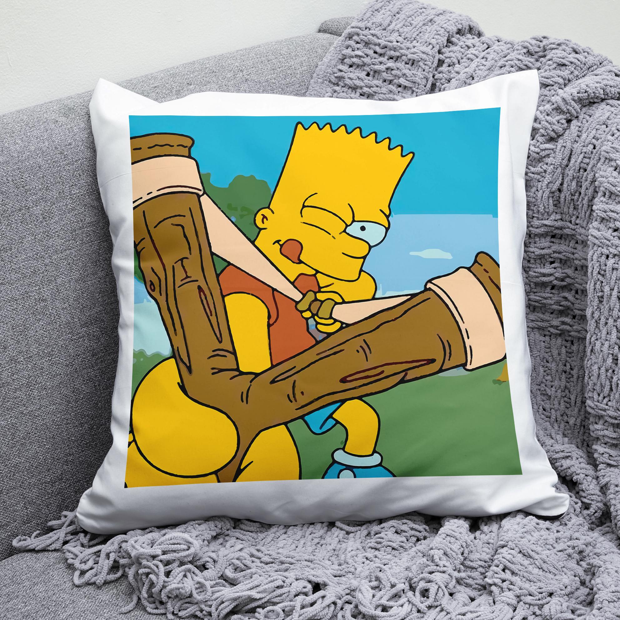Плюшевая подушка квадрат с принтом The Simpsons Барт