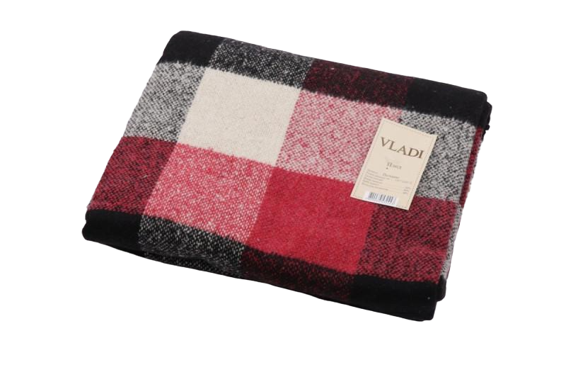 Шерстяной плед Vladi Palermo клетка 140х200 см Красный (ПЛ-3083)