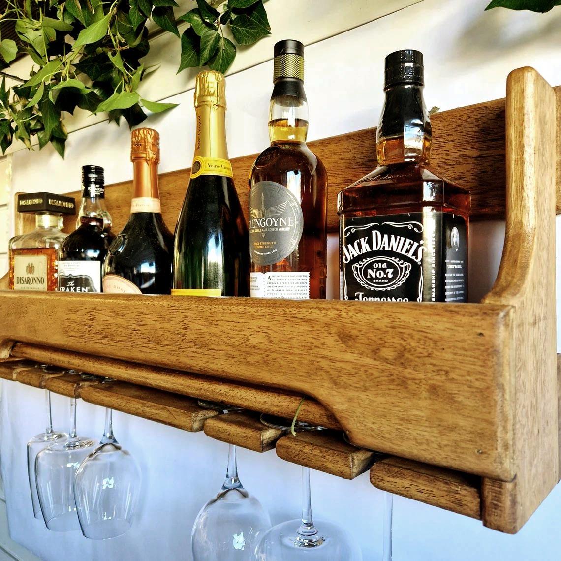 Полка для вина настенная из дерева Саваме Сиена (ПНК-023505)