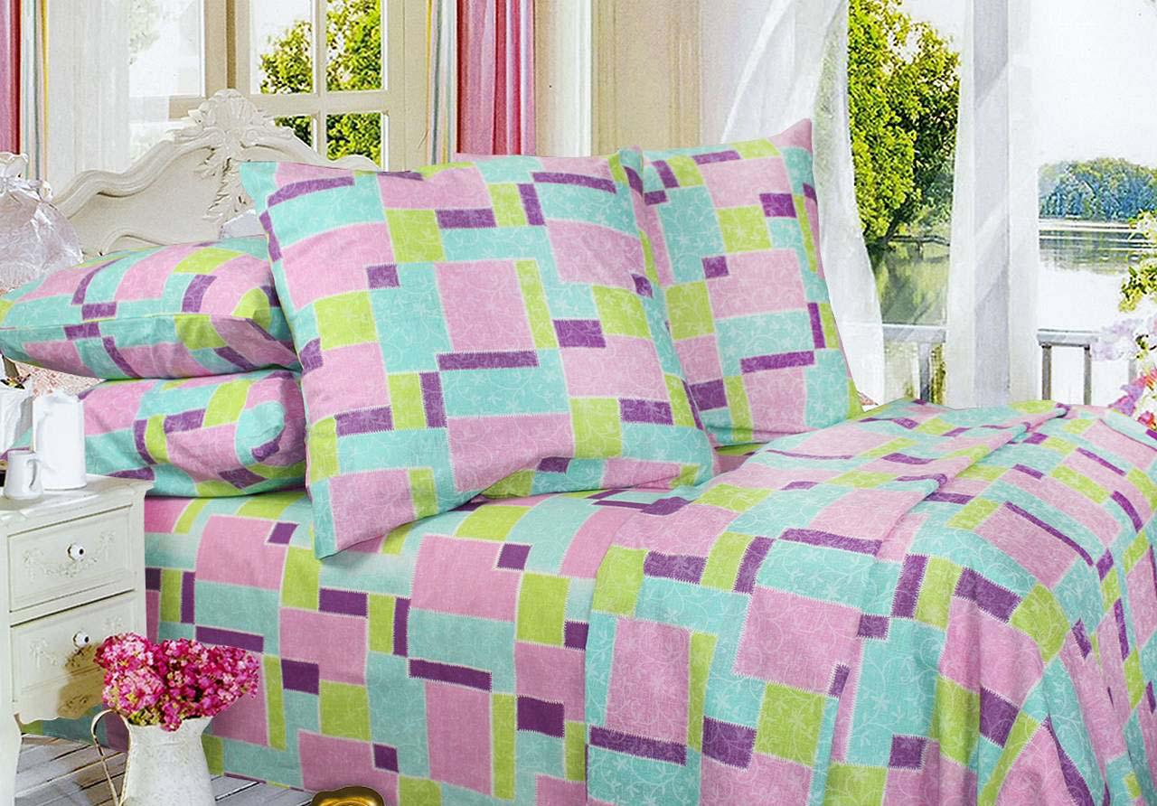 Пододеяльник Т0346 200х220 Фиолетовый/Розовый/Зеленый