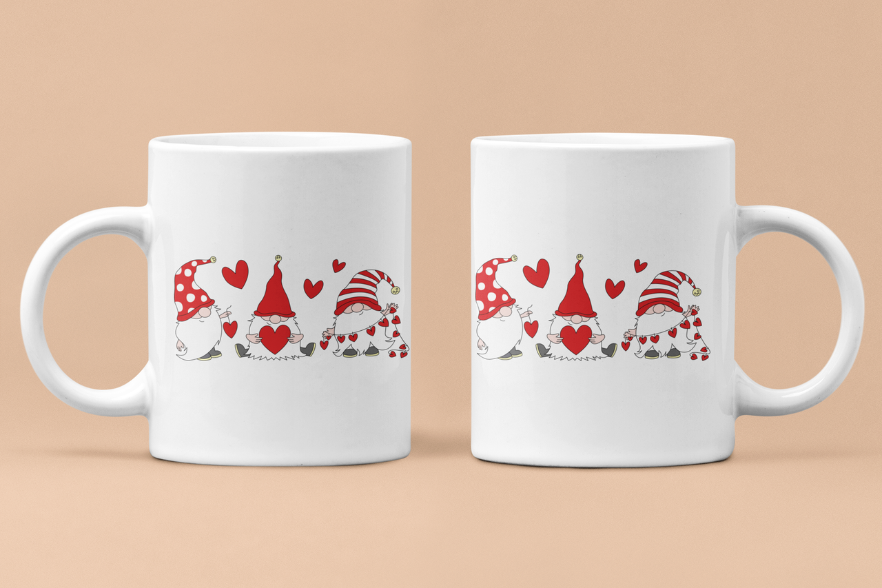 Чашки парні Гномики Валентинки для закоханих 330 мл Білий (ВЛ1Ч)