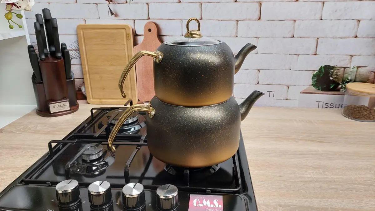 Чайник двухярусный O.M.S. Collection 8250 XL 1,8 /3,6 л Gold (86250) - фото 3 Чайник двухярусный O.M.S. Collection 8250 XL 1,8 /3,6 л Gold (86250) - фото 3