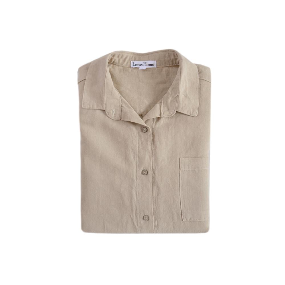 Рубашка домашняя Lotus Home Bruma длинная из льна S Бежевый (26843102) - фото 8 Рубашка домашняя Lotus Home Bruma длинная из льна S Бежевый (26843102) - фото 8