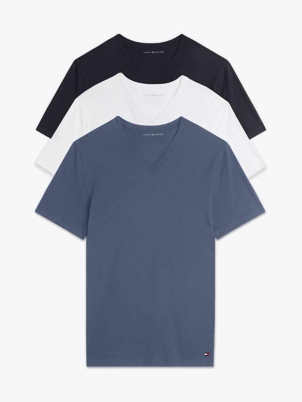 Набор футболок мужских Tommy Hilfiger V-Neck Undershirt M 3 шт. Разноцветный (7438516291120)