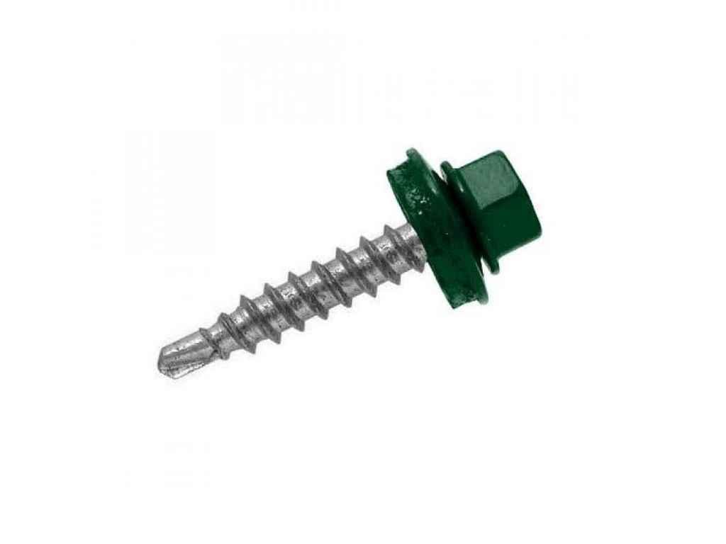 Саморез кровельный FASTENERS HOUSE 4,8х35 50 шт. со сверлом Эконом КД SDS Зеленый (6005)