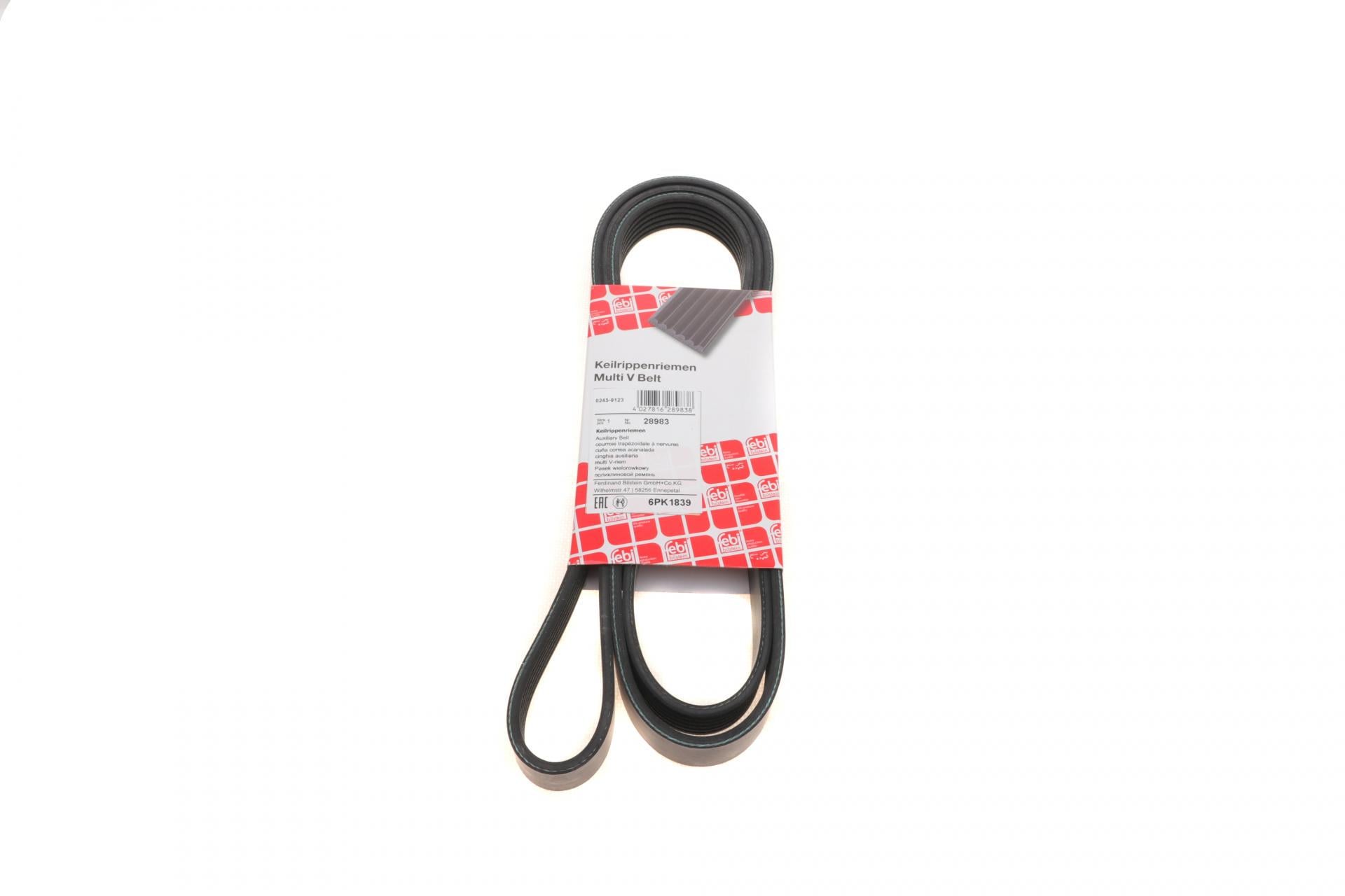 Ремень генератора FEBI BILSTEIN Renault Master/Trafic 1.9-2.5 dCi 00-/Opel Movano/Vivaro 2.2-2.5 DTI 00- (28983)