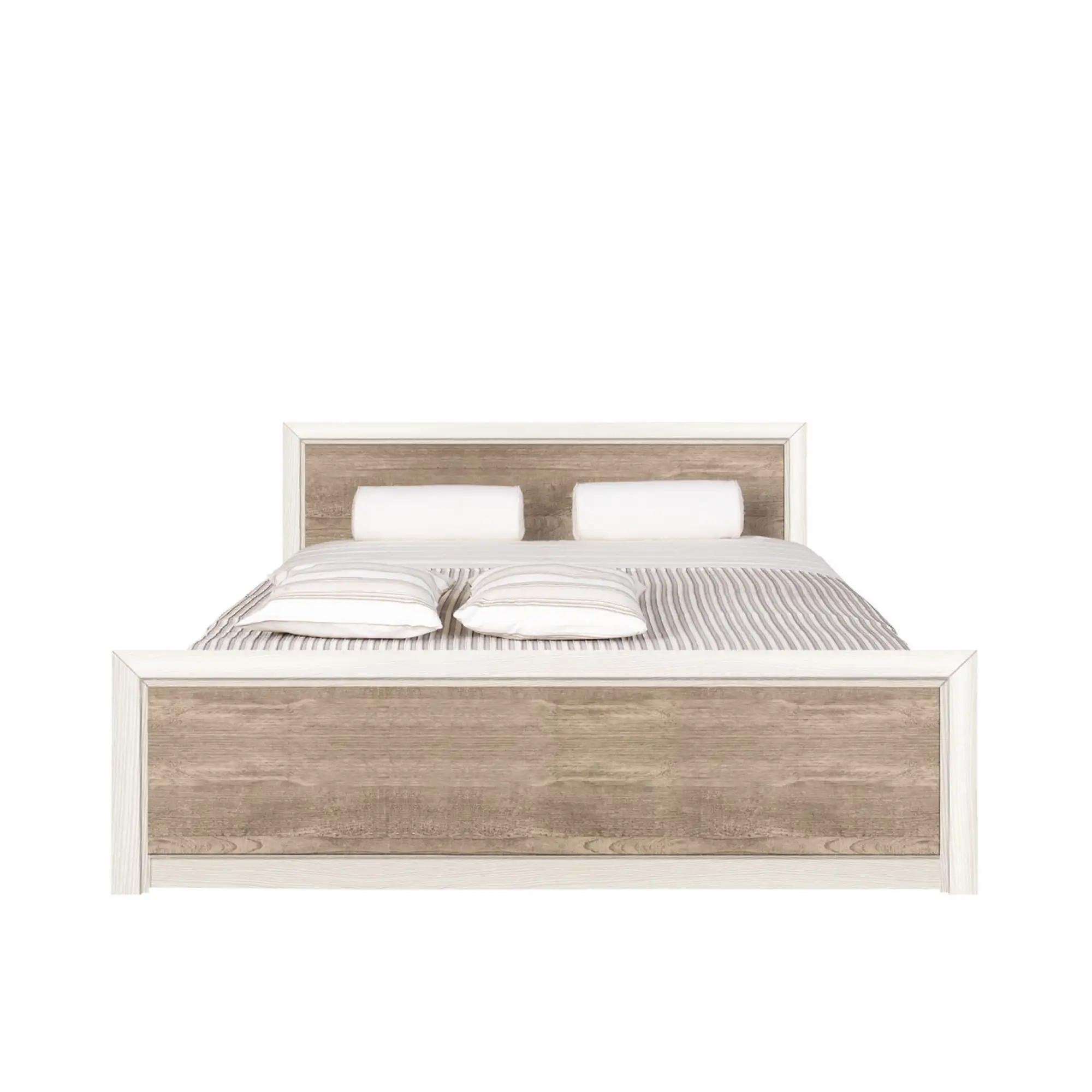 Кровать двуспальная ВМК Коэн 2 LOZ/160 без основания под матрас 160x200 см Сосна аризонская/Дуб корабельный (GRB-1549)