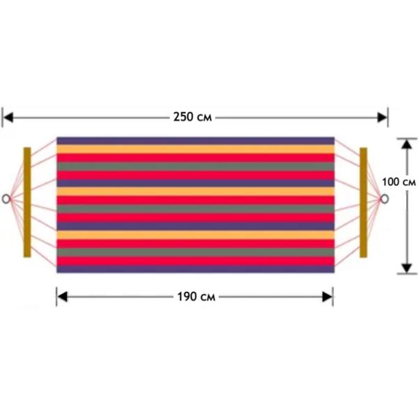 Гамак подвесной тканевый Seagard с чехлом и креплениями 250х100 см Темно-красный (169820) - фото 2 Гамак подвесной тканевый Seagard с чехлом и креплениями 250х100 см Темно-красный (169820) - фото 2