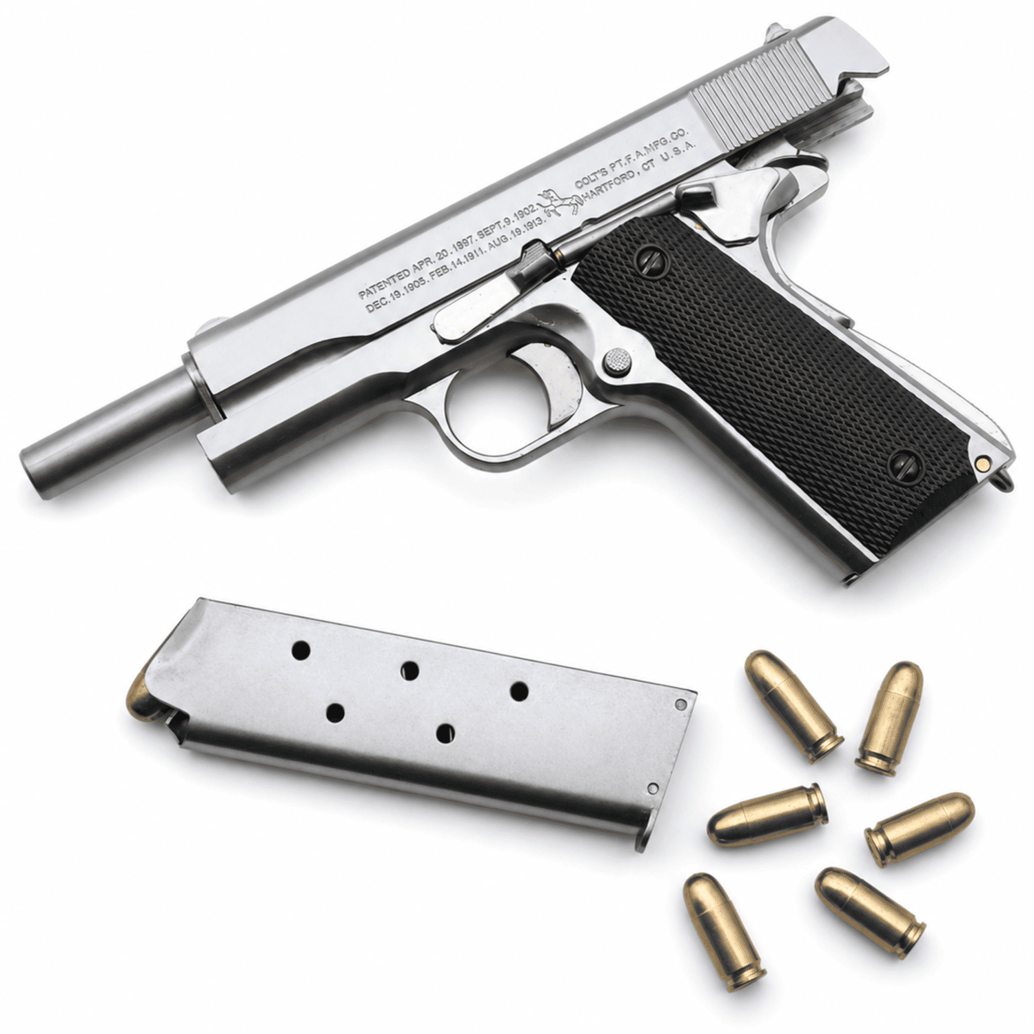 Пистолет металлический сувенирный Colt Кольт 1911 г. масштаб 1:2.05 разборный с эффектом вылета гильзы Alloy Empire высокая детализация 110 мм