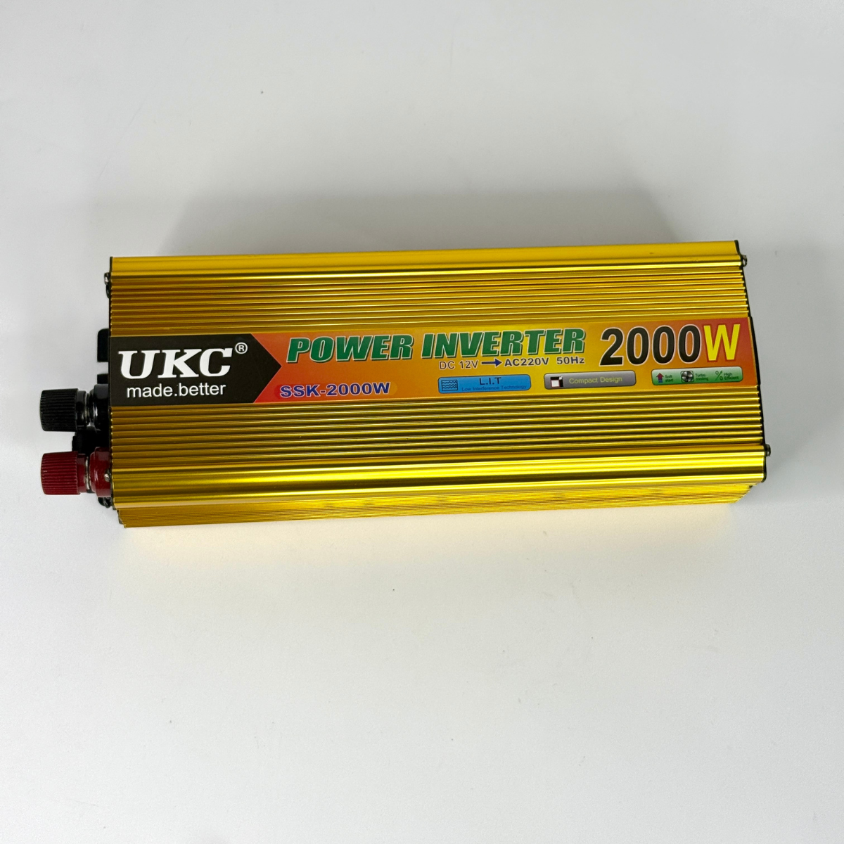 Инвертор преобразователь напряжения UKC 2000 Вт 12В-220В Золотистый (SSK-12-2000-Gold)