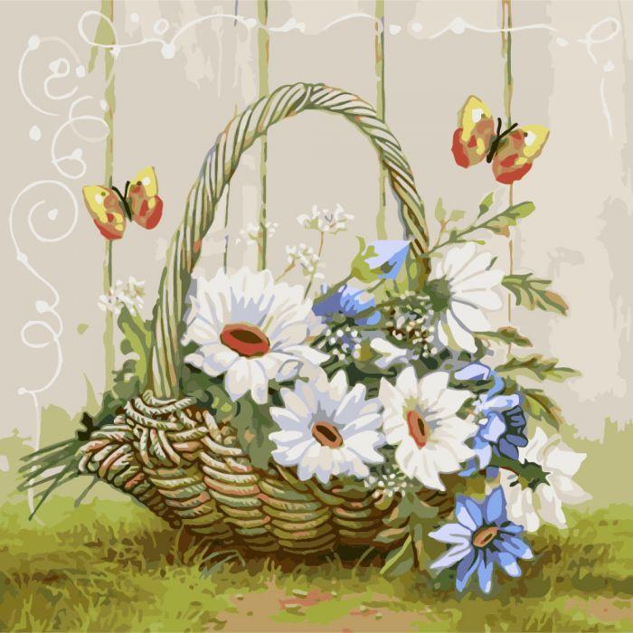 Картина за номерами Ідейка "Кошик щастя" 40х40 см (KHO2090)