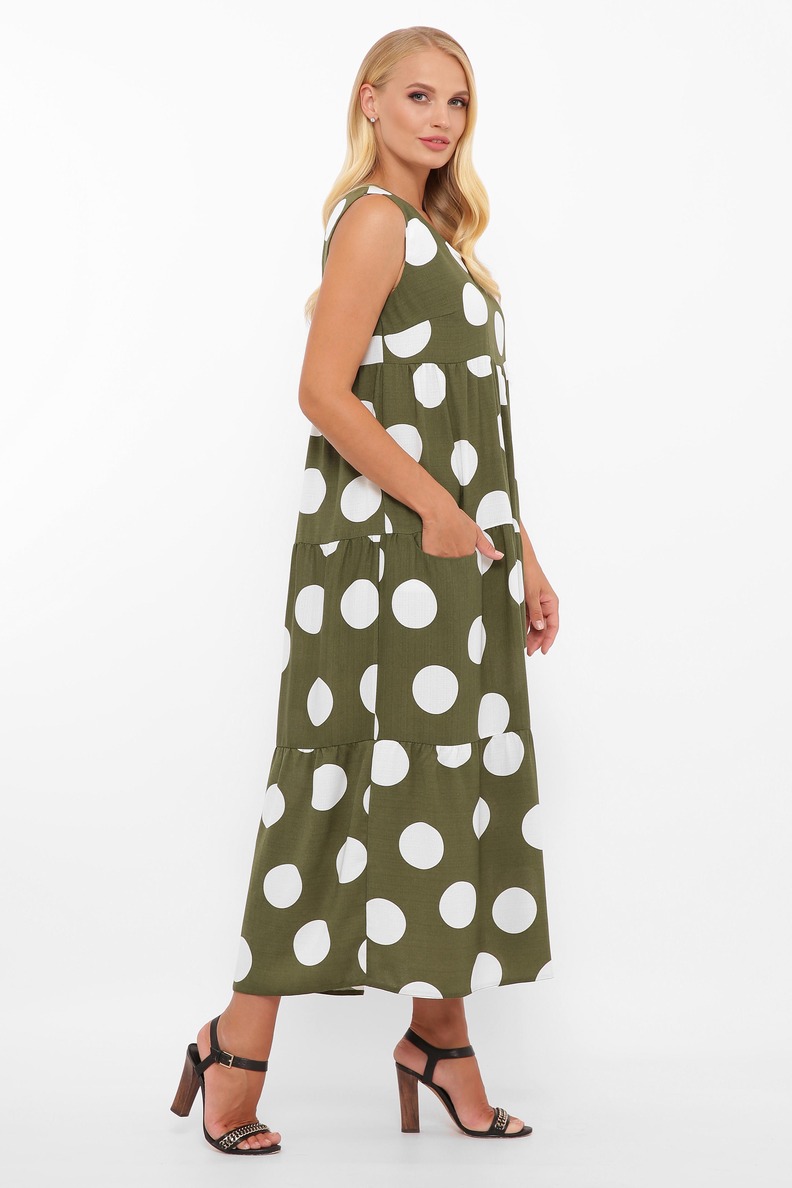 Сукня VLAVI Тала р. 54 Оливка/Горох (128405-54) - фото 3 Сукня VLAVI Тала р. 54 Оливка/Горох (128405-54) - фото 3