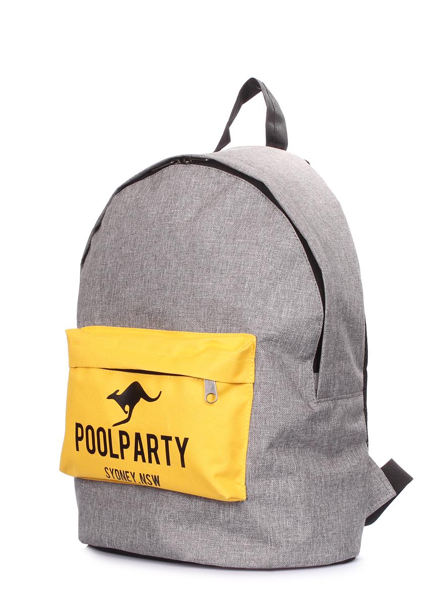 Рюкзак городской POOLPARTY Backpack-yellow-grey 40х30х16 см Серый/Желтый (3670076) - фото 2