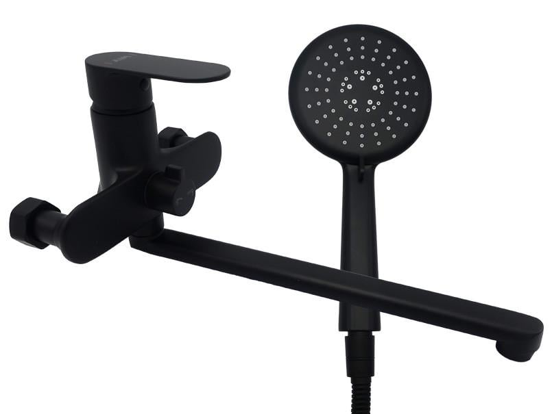 Смеситель для ванной длинный излив AIM DG01253 Matte black