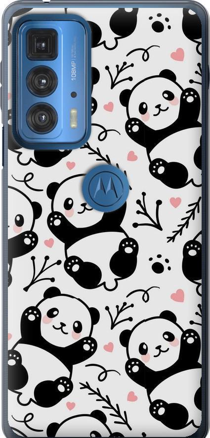 Чехол на Motorola Edge 20 Pro Панды (4318u-2662-42517)