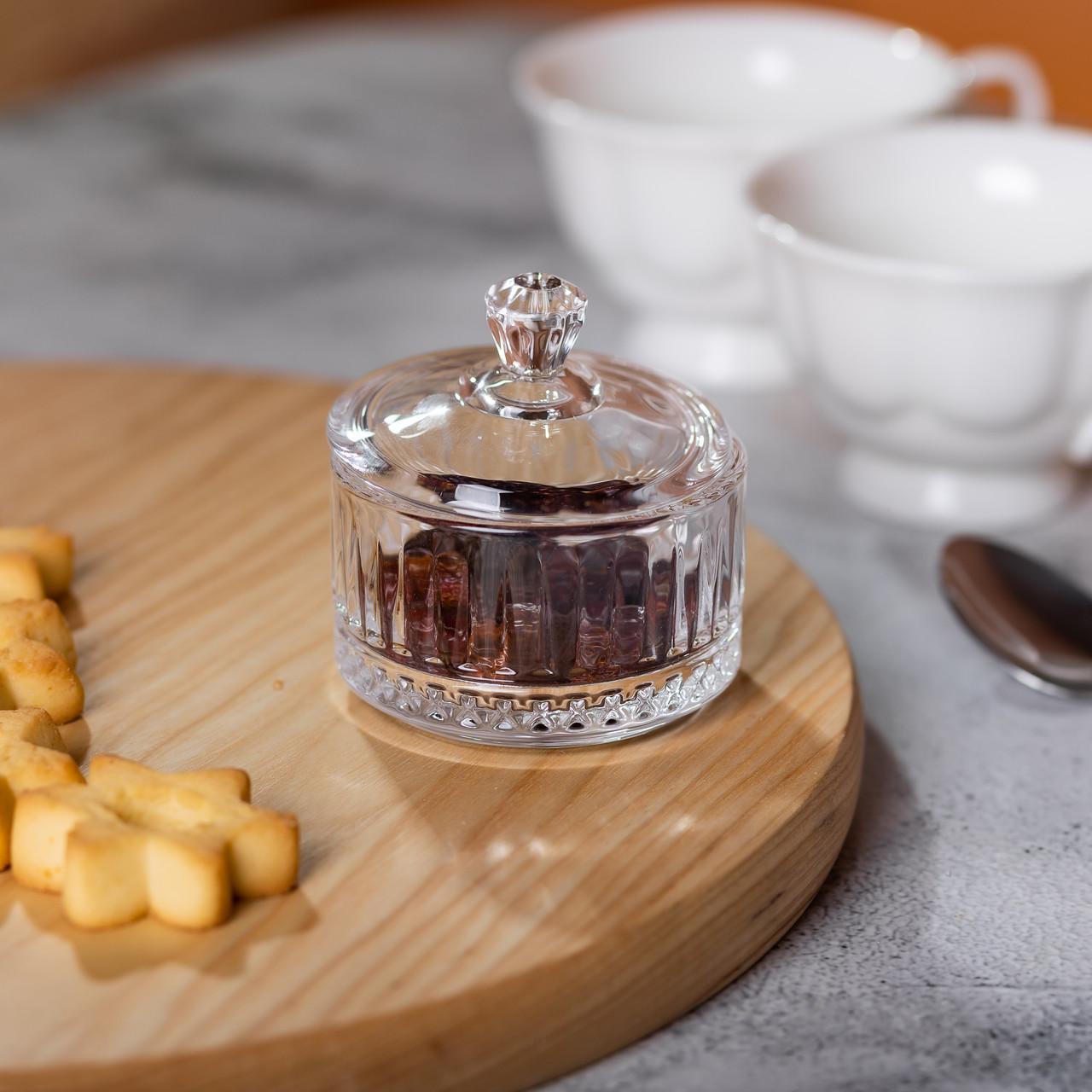 Цукерниця з кришкою кругла скляна 6,5 см (5974) - фото 5 Цукерниця з кришкою кругла скляна 6,5 см (5974) - фото 5