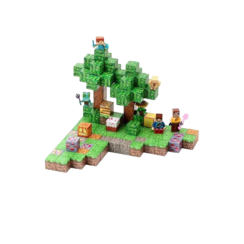 Конструктор магнітний Minecraft LZCK030 фігурки героїв 28x18x5 см 134 деталі (MTT-198589)