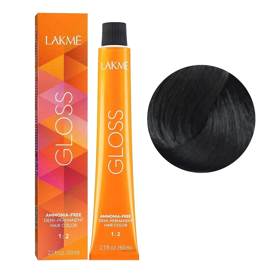 Крем-краска тонирующая для волос без аммиака Lakme Gloss Color Rinse 3/00 Темно-каштановый натуральный 60 мл