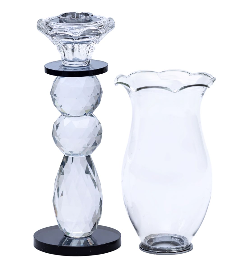 Свічник декоративний Fantasy скляний 32 см Прозорий/Чорний - фото 3 Свічник декоративний Fantasy скляний 32 см Прозорий/Чорний - фото 3