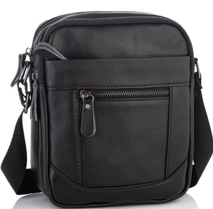 Сумка мужская Tiding Bag кожаная через плечо Черный (SK N5386)