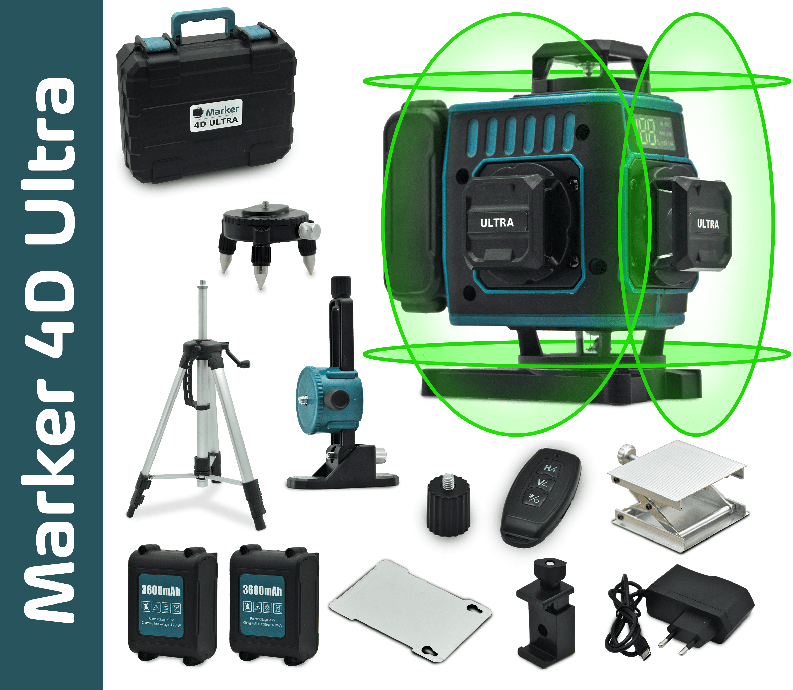 Лазерный уровень Marker 4D ULTRA 16 линий зеленый луч (U3999) - фото 2 Лазерный уровень Marker 4D ULTRA 16 линий зеленый луч (U3999) - фото 2
