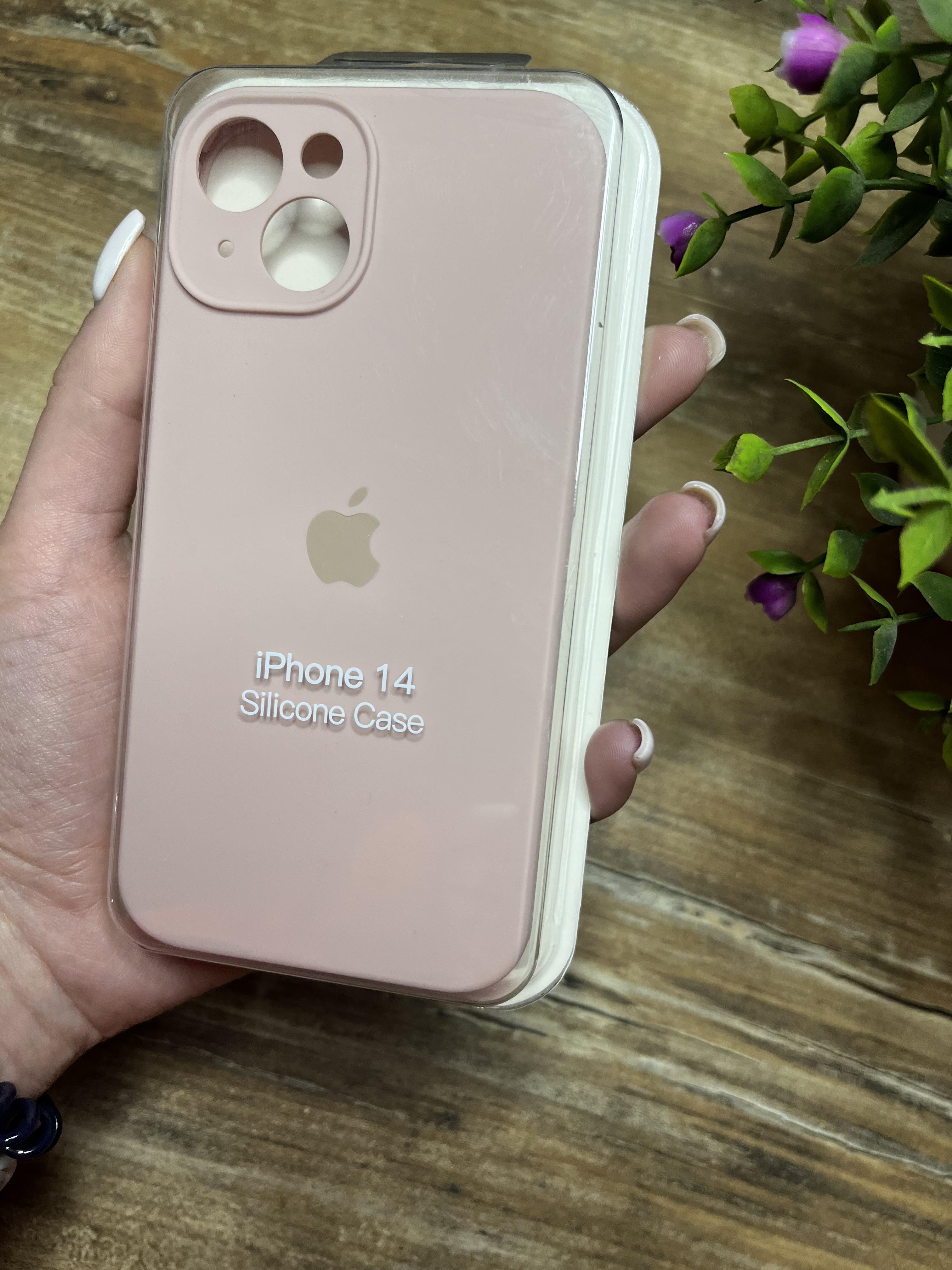 Чехол накладка на iPhone (Айфон) 14 закрытый низ и закрытая камера silicone case full camera Apple