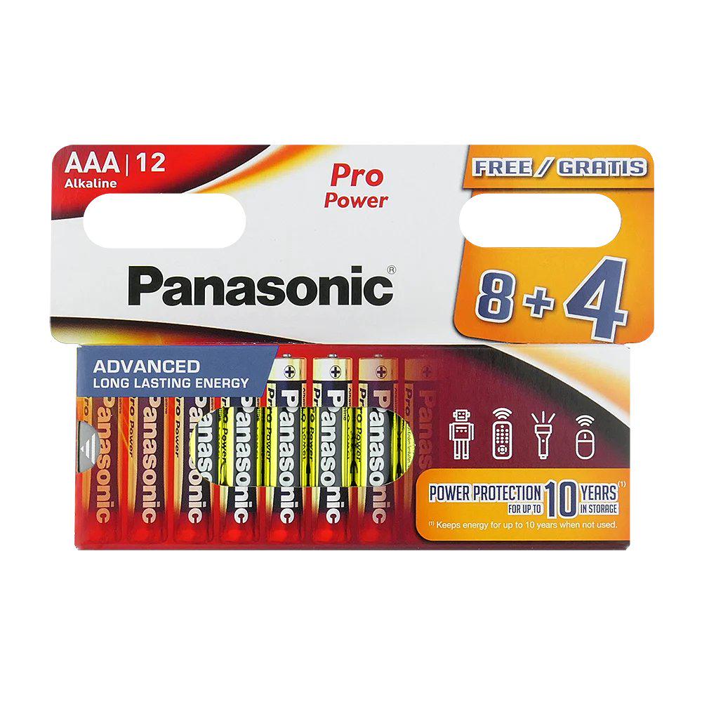 Батарейка щелочная Panasonic Pro Power LR03PPG/12HH 8+4F AAA/L R03 12 шт. (25993621)