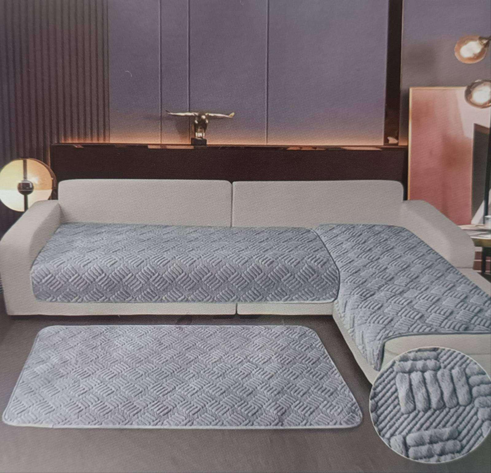 Комплект дивандек на диван/кресла 3в1 Оливковый (24193364)