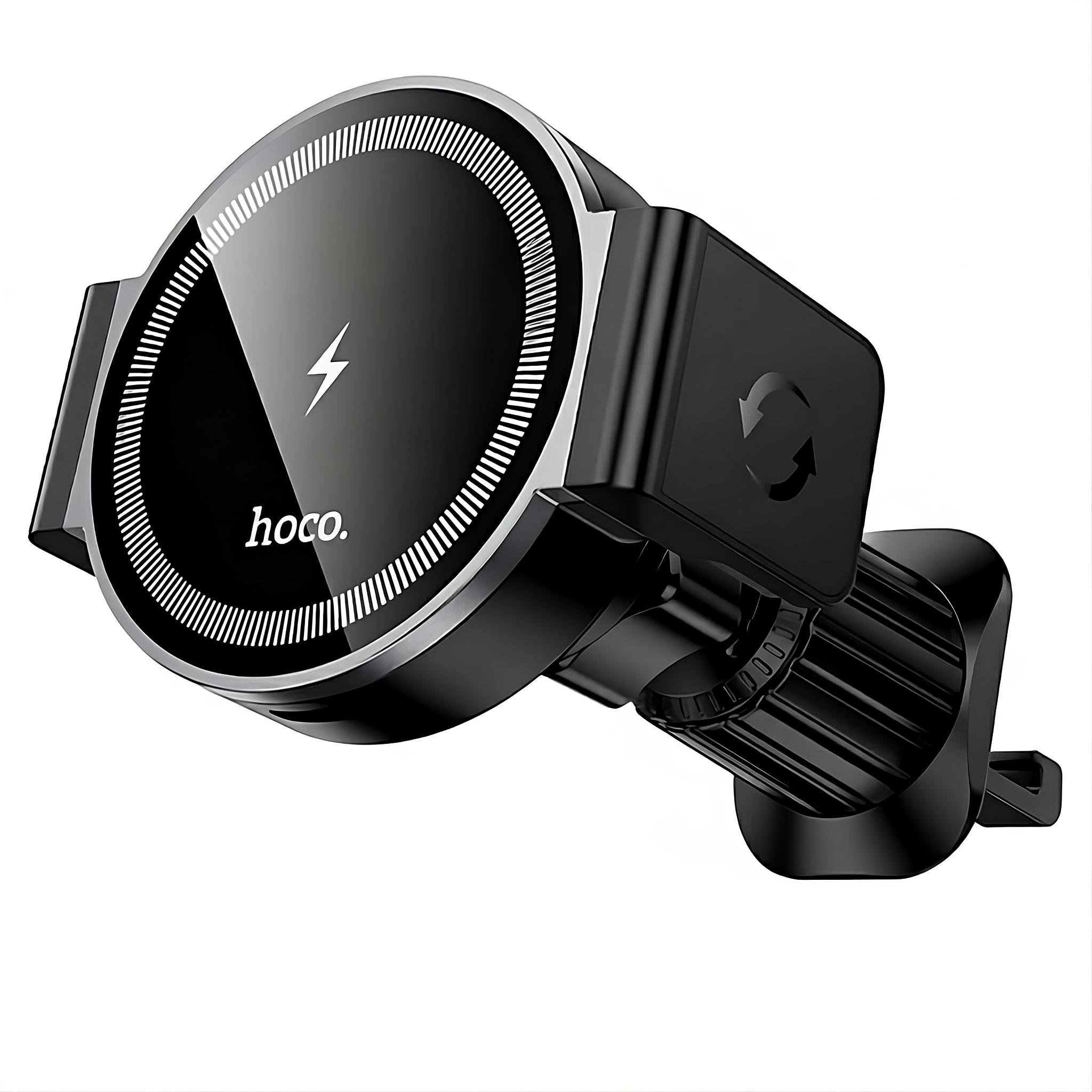 Тримач для смартфона автомобільний магнітний Hoco HW35 з бездротовою зарядкою 6,1-7,0" Чорний (30832934)